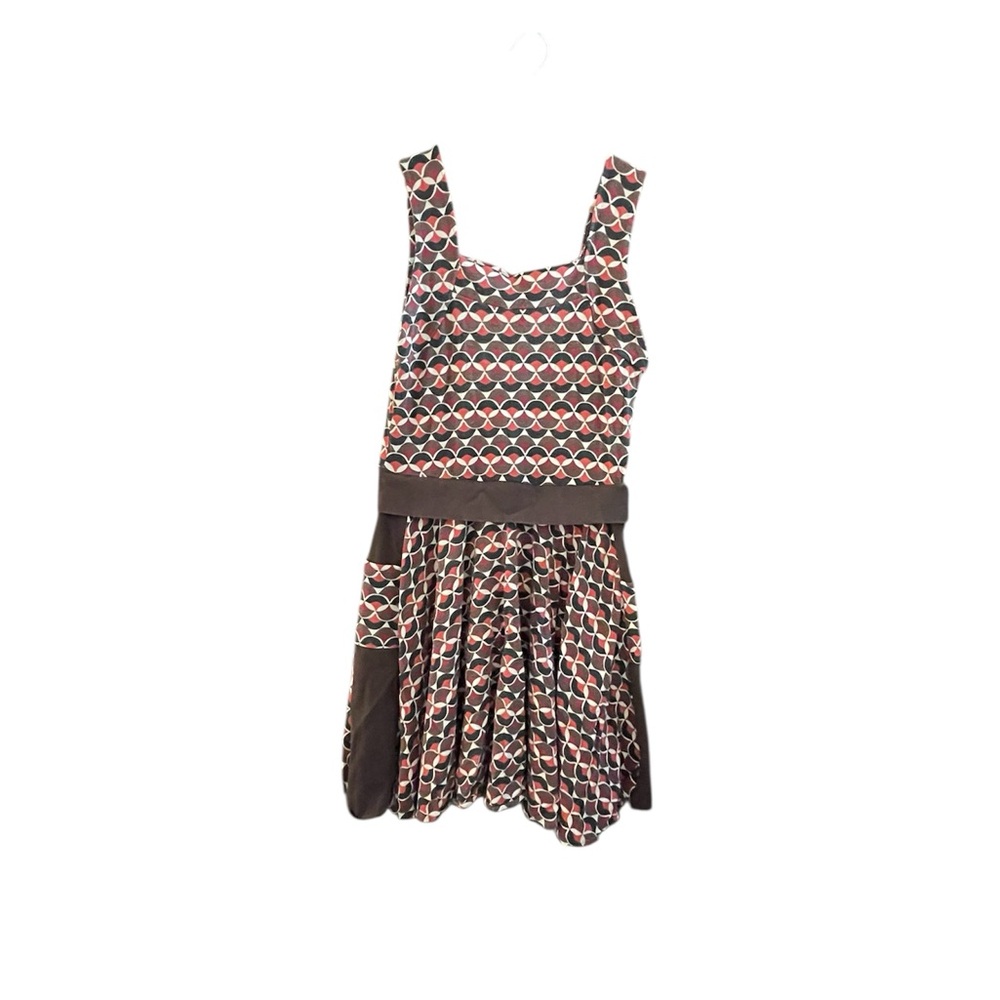 Stylish Brown Patterned Midi Dress